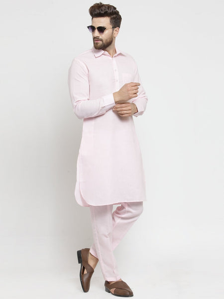 Designer Linen Pathani Kurta Pajama Set