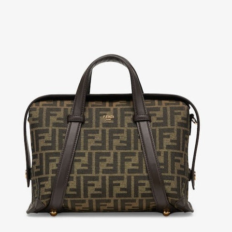 Boston 365 Brown FF jacquard Fabric Bag