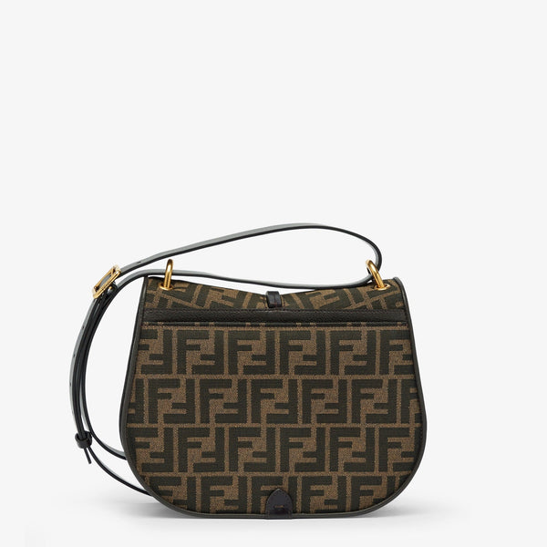 Brown FF jacquard fabric and leather bag