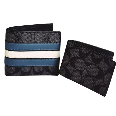 Premium Wallet In Signature Canvas With Varsity Stripe