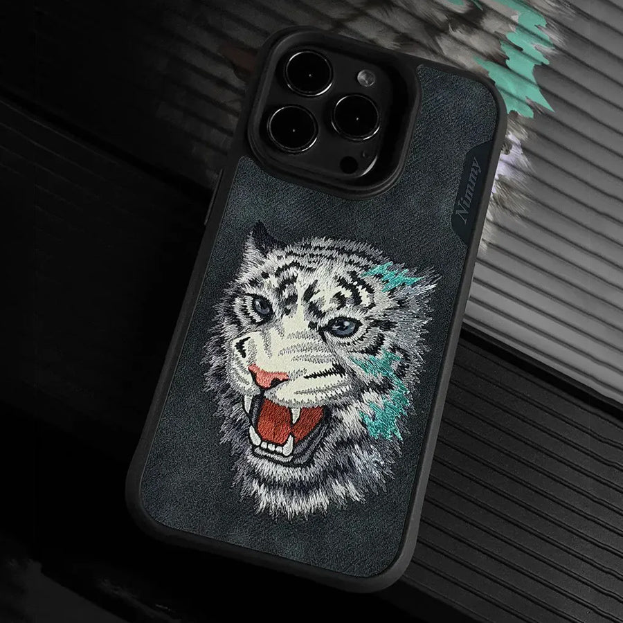 Nimmy 3D Embroided Tiger Back Case for iPhone 15 Series