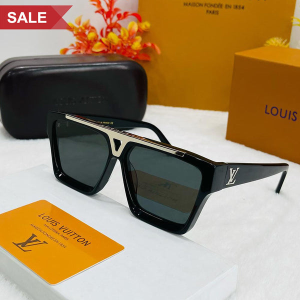 Men Premium Black Classic Square Retro Sunglasses