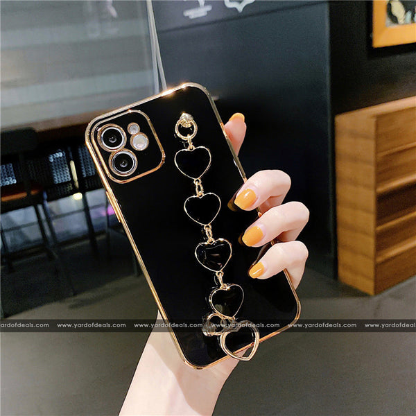 Love Heart Wrist Chain Silicone case for Oppo, Vivo & Realme