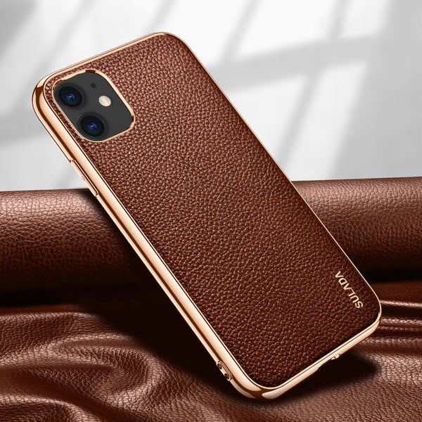 Premium Leather Streamer Plating Case for iPhone & Samsung