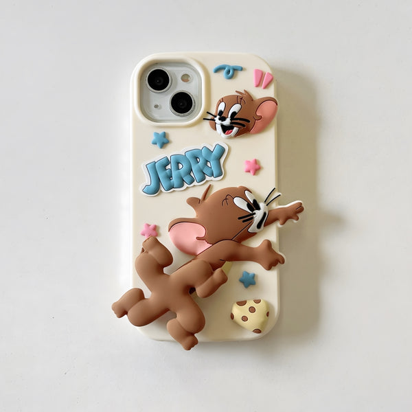 3D Running Cartoon Flexible Silicone Soft Case for iPhone 13 14 & 15 Series