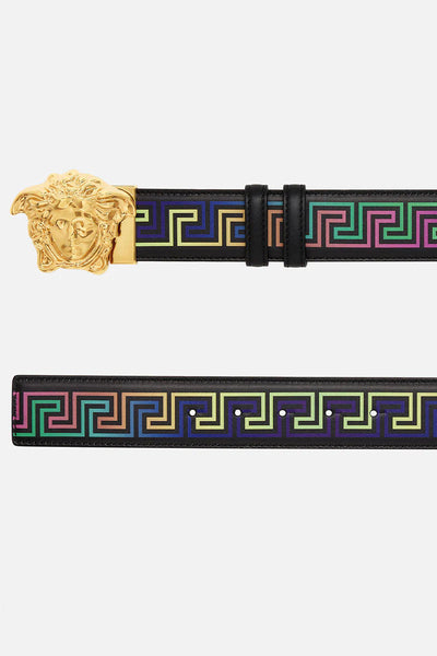 Medusa Greca Neon Print Belt