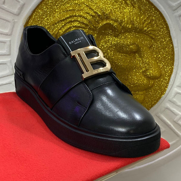 Black  B-Court Leather Sneakers