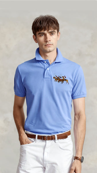 Custom Slim-Fit Triple Pony Polo Shirt