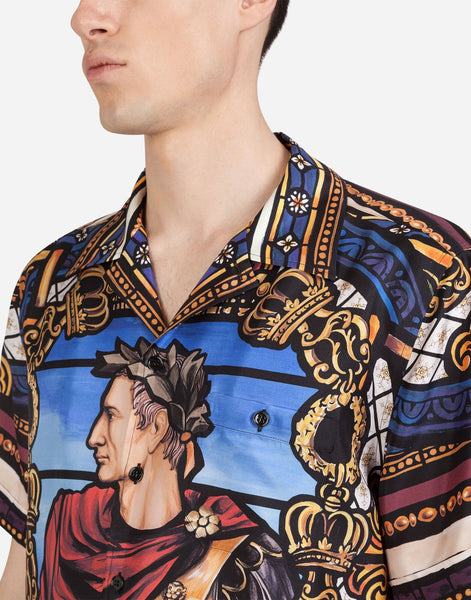 Luxury Hawaii Shirt With Julius Cesar Print