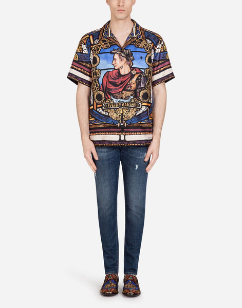 Luxury Hawaii Shirt With Julius Cesar Print