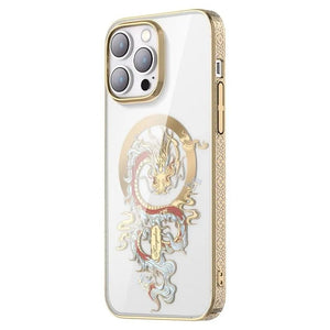 Luxury Magnetic Magsafe Dragon, Phoenix, Deer Case for iPhone 14 Series