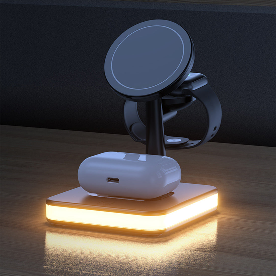 4 in 1 magnetic wireless charger stand With lamp - Luxury at Less