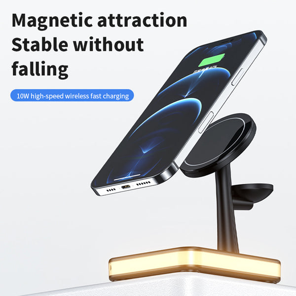 4 in 1 magnetic wireless charger stand With lamp - Luxury at Less