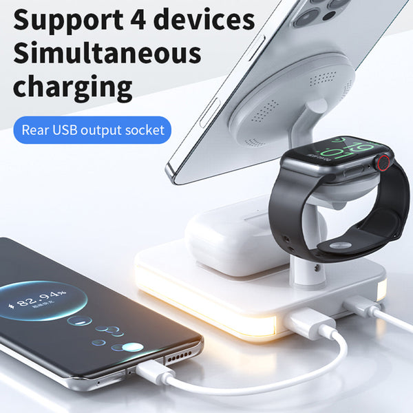 4 in 1 magnetic wireless charger stand With lamp - Luxury at Less