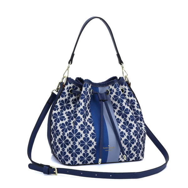 Spade Flower Jacquard Hearts Medium Bucket Bag