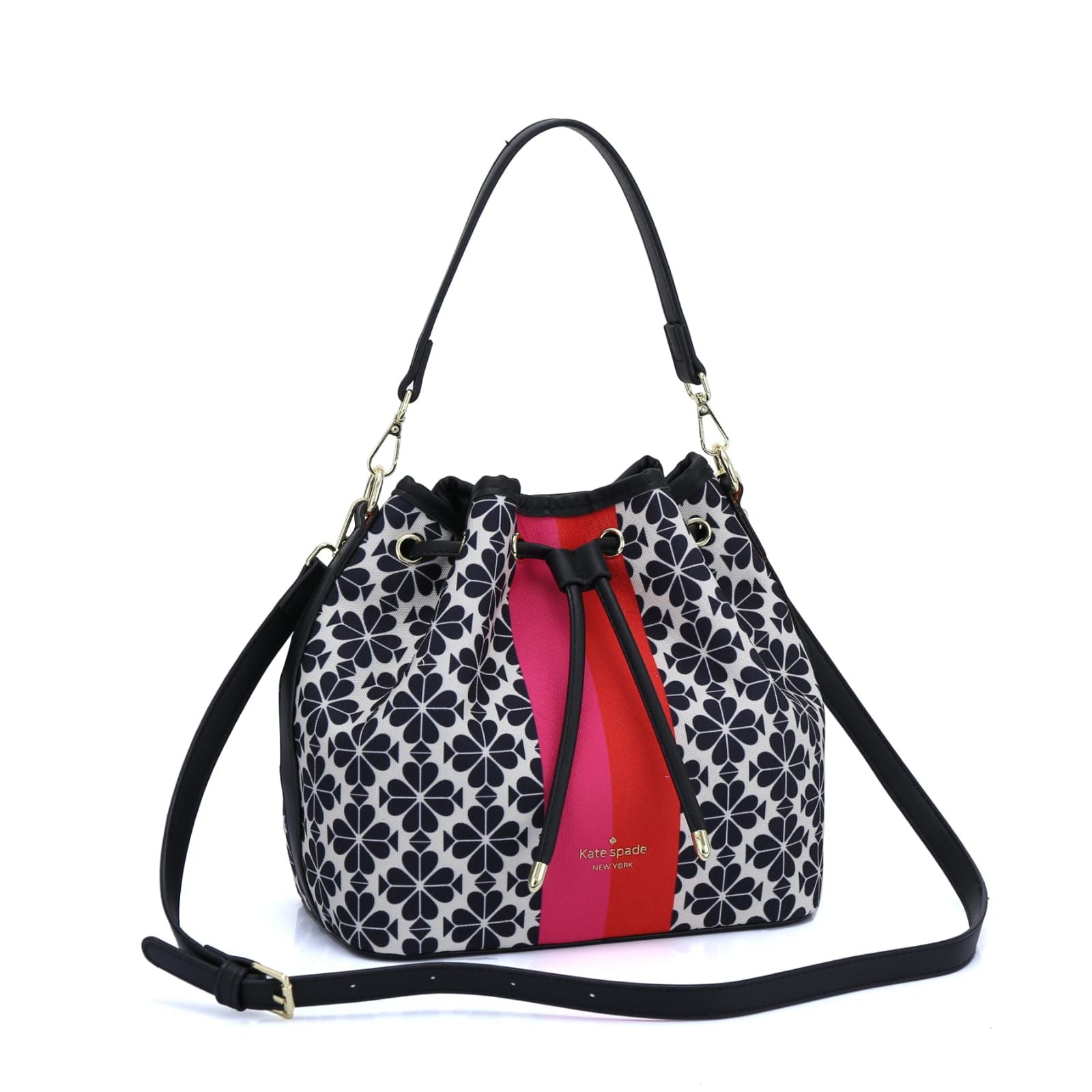 Spade Flower Jacquard Hearts Medium Bucket Bag