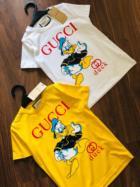 Printed Donald Duck  With Brand  Signature Kids T-shirt