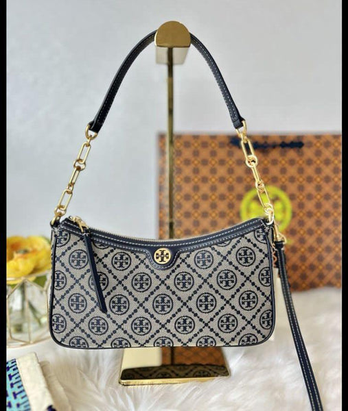 Women's T Monogram Jacquard Shoulder Bag