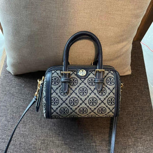 T Monogram Jacquard Barrel Petite Bag