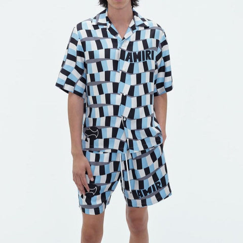 Premium Snake Check-Print Shirt  & Shorts