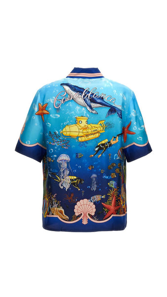 Luxury Fond Marin Blue Bowling Shirt