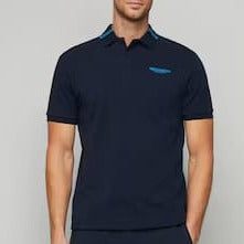 Premium Men Black AM Tipped Polo T-shirt