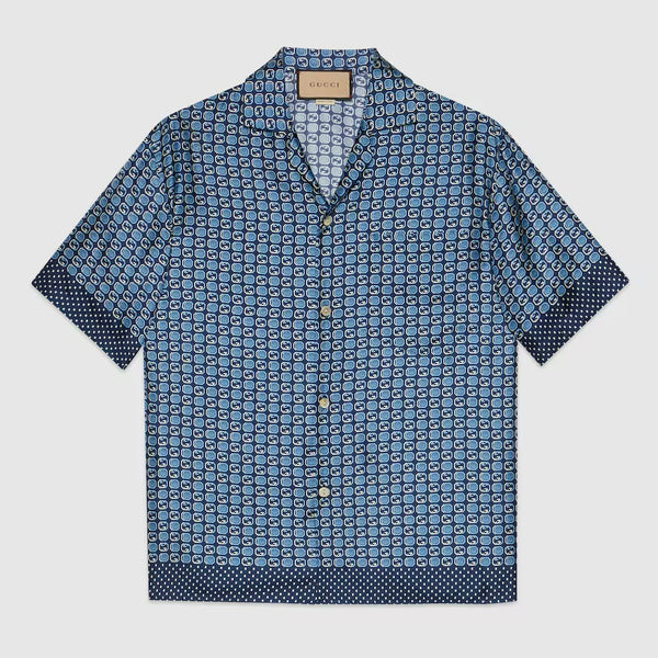 Geometric Interlocking G Print Hawaii shirt