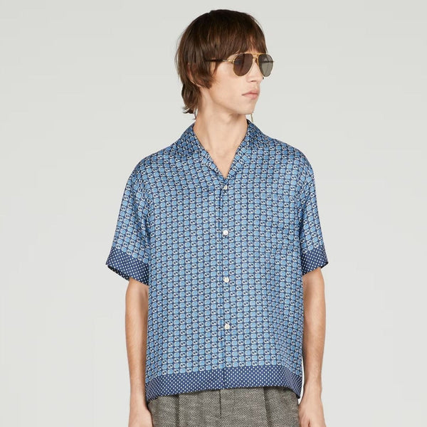 Geometric Interlocking G Print Hawaii shirt