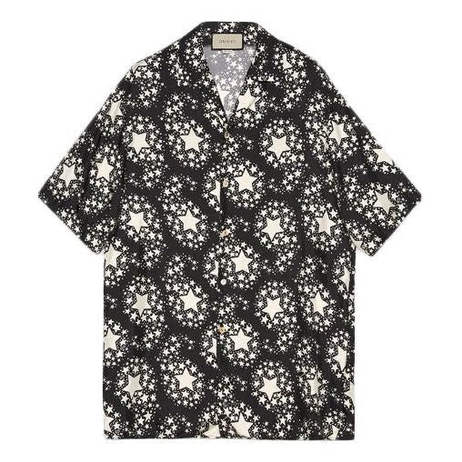 Luxury Star Print Oversized Bowling Shirt