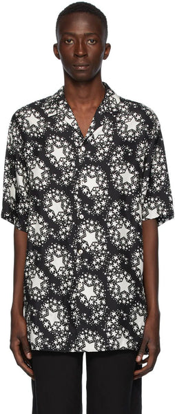 Luxury Star Print Oversized Bowling Shirt