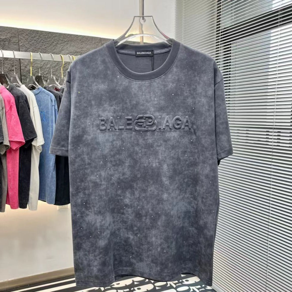 Men Premium Oversized  Embossed Logo Drop Shoulder Tee