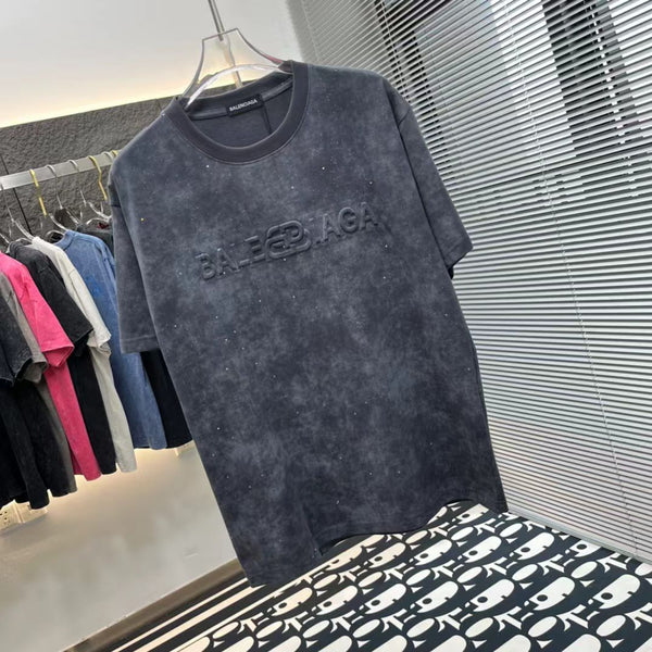 Men Premium Oversized  Embossed Logo Drop Shoulder Tee