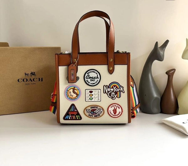 Luxury Patch Rainbow Tote Bag