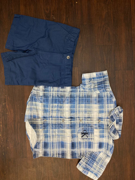 Premium Check Print Shirt & Shorts for Boys