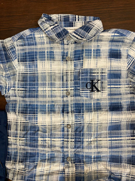 Premium Check Print Shirt & Shorts for Boys