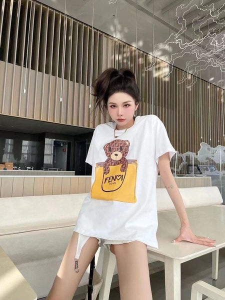 Imported Crew Necks Lycra Tees for Women