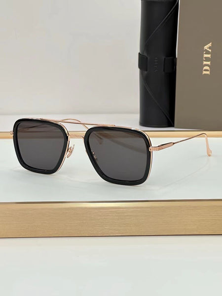 Luxury Thin Metal  Designer Square Fame Sunglass