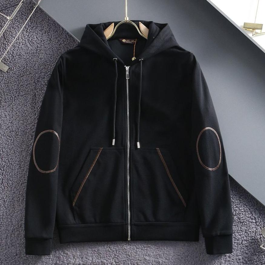 Panelled Zip-Front Hoodie For Men