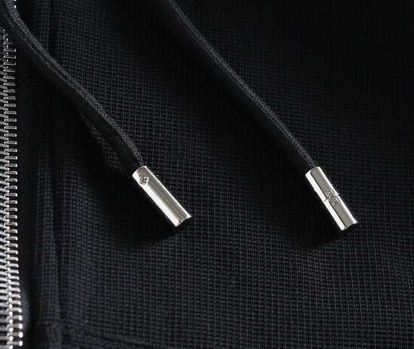 Panelled Zip-Front Hoodie For Men