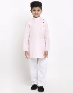 Linen Designer Kurta Pajama Set For Boys/Kids By Luxury at Less|Pink| Kurta Pajama Set