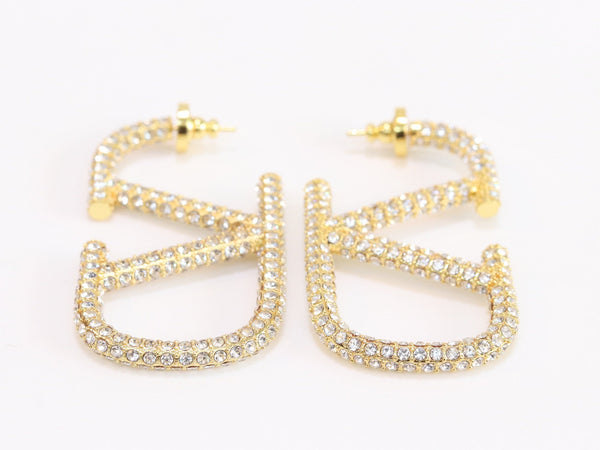 VLogo Signature Crystal-Embellished Earrings