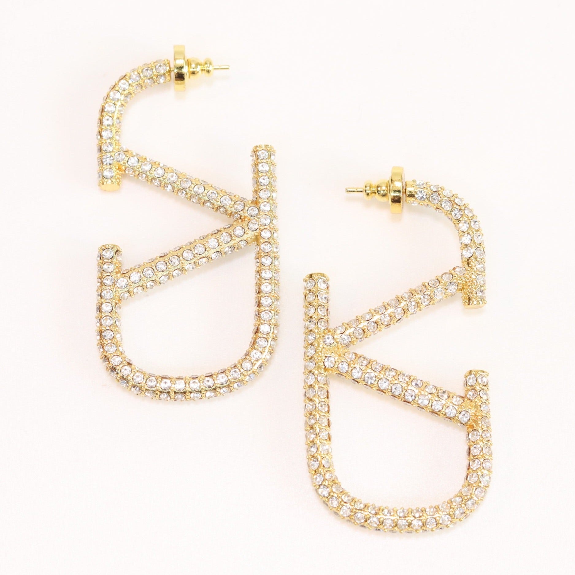 VLogo Signature Crystal-Embellished Earrings