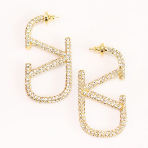 VLogo Signature Crystal-Embellished Earrings