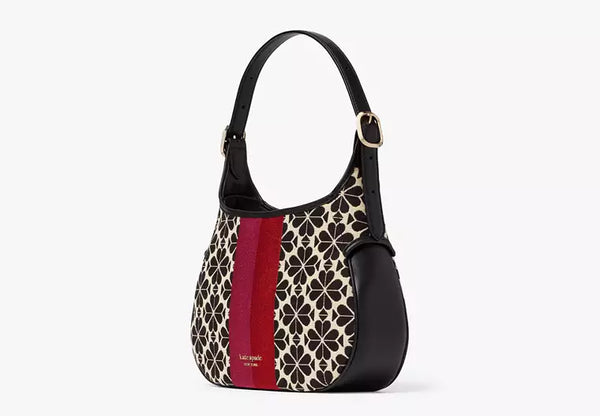 Spade Flower Jacquard Stripe Penny Small Hobo Bag