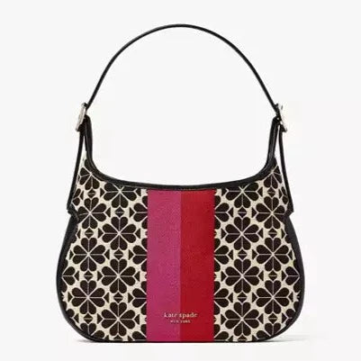 Spade Flower Jacquard Stripe Penny Small Hobo Bag