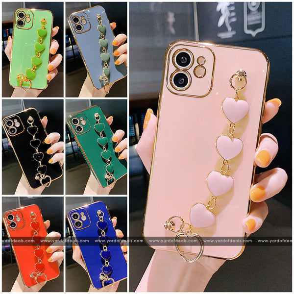 Love Heart Wrist Chain Silicone case for Oppo, Vivo & Realme