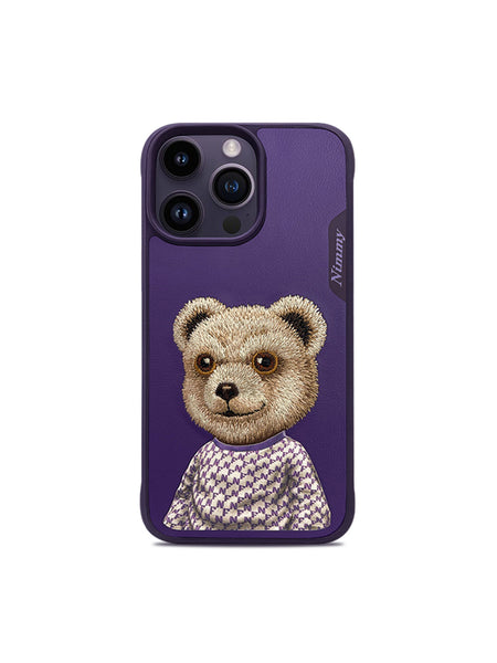 NIMMY 3D Embroidered Cute Pet Series Leather Case for iPhone 13 / 14 Series