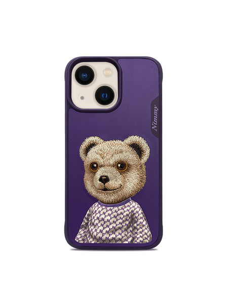 NIMMY 3D Embroidered Cute Pet Series Leather Case for iPhone 13 / 14 Series