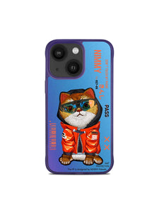 NIMMY 3D Embroidered Cat Color Changing Leather Case for iPhone 14 Series