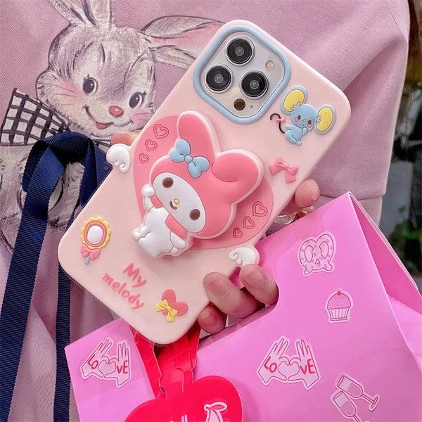 3D Cute Cartoon Silicone Back Case for iPhone 13,14,15 Series